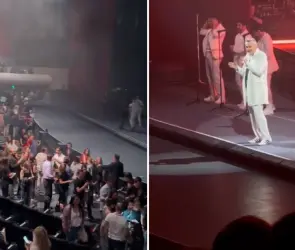 Fue una súper ching.. producción: dice Miguel Bosé tras sismo que interrumpió su concierto