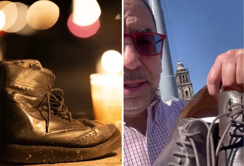 Tunden a Javier Lozano por ir al Z&oacute;calo a dejar sus zapatos.