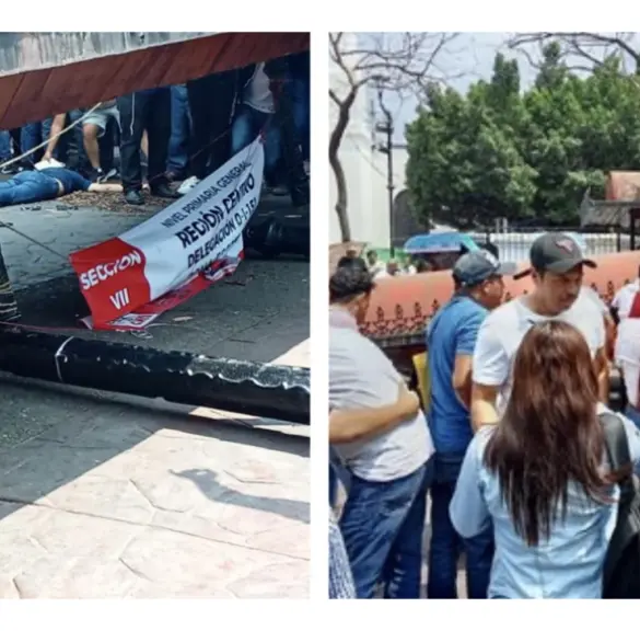 VIDEO | Momento exacto en que maestra muere tras colapso de estructura en Chiapas