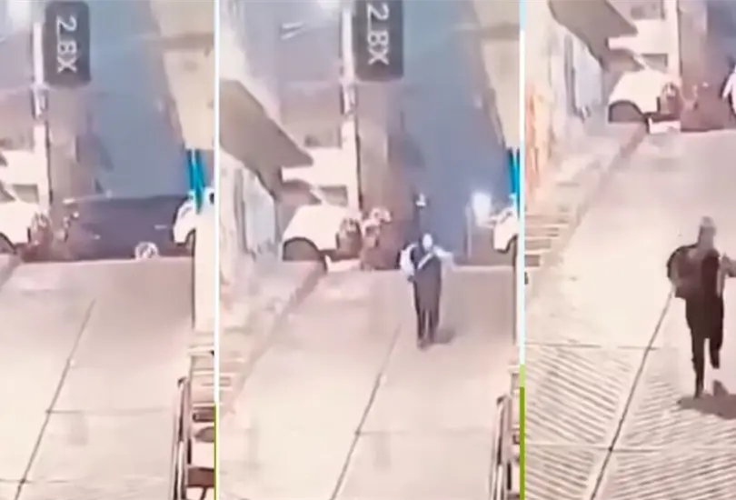 As&iacute; fue el momento en que la mujer huy&oacute; de los secuestradores.