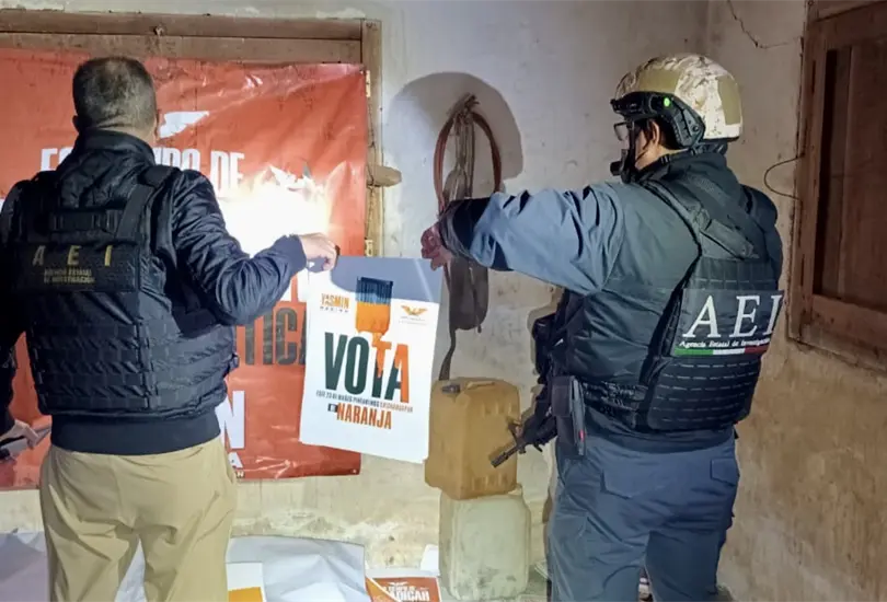 Decomisan armas y propaganda de Movimiento Ciudadano en propiedad de "El Moco" en Puebla