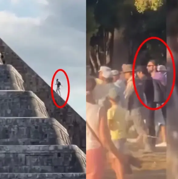 Turista alemán sube a pirámide de Chichén Itzá y visitantes lo agarran a golpes 