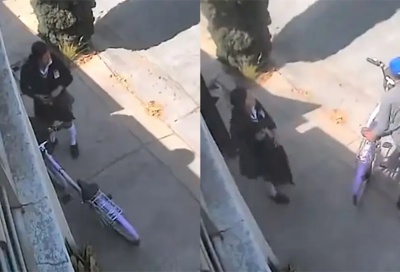 As&iacute; fue el momento en que dos ladrones le robaron su bicicleta a una ni&ntilde;a en calles de Le&oacute;n.