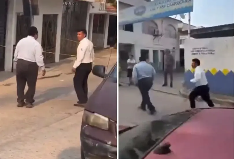 Los trabajadores pelearon por el cuerpo de la v&iacute;ctima.