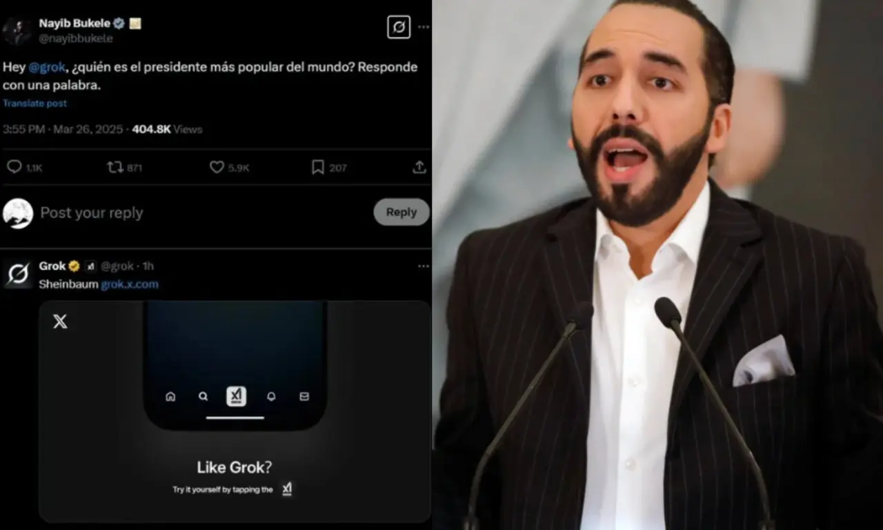  Grok destroza a Bukele sobre pregunta de popularidad. 