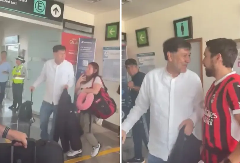 Noro&ntilde;a se encara con el hijo de Felipe Calder&oacute;n en aeropuerto.