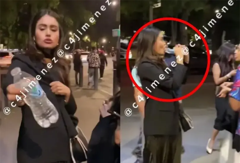 En el video se puede ver como un hombre la increpa y ella se pone a la defensiva. 