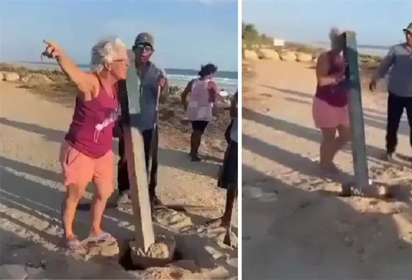 Extranjera impide acceso a playa