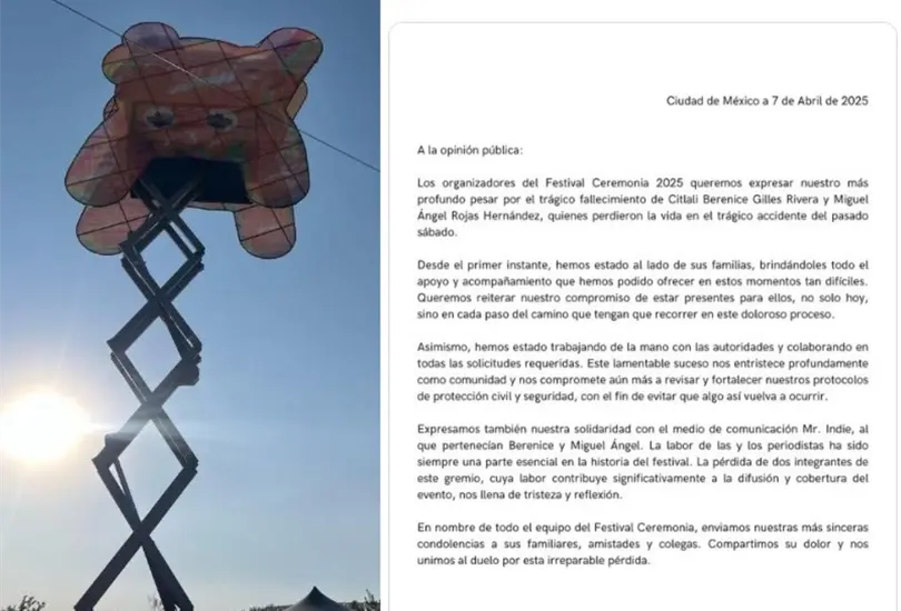 La cuenta del festival emiti&oacute; el comunicado dos d&iacute;as despu&eacute;s de la tragedia.
