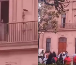 Exhiben a mujer desnuda dentro del Palacio de Gobierno de San Luis Potosí 