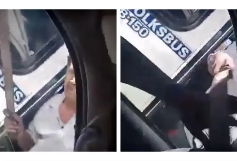 Chofer de transporte p&uacute;blico ataca a otro con machete en la carretera