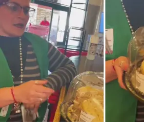 Lady Pastel: Revendedora trata de devolver pastel caduco que no vendió y agrede a empleados