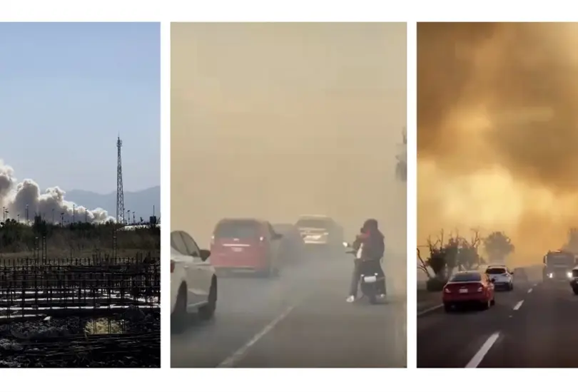 Incendio cerca del Lago de Texcoco cubre el cielo de humo | VIDEOS