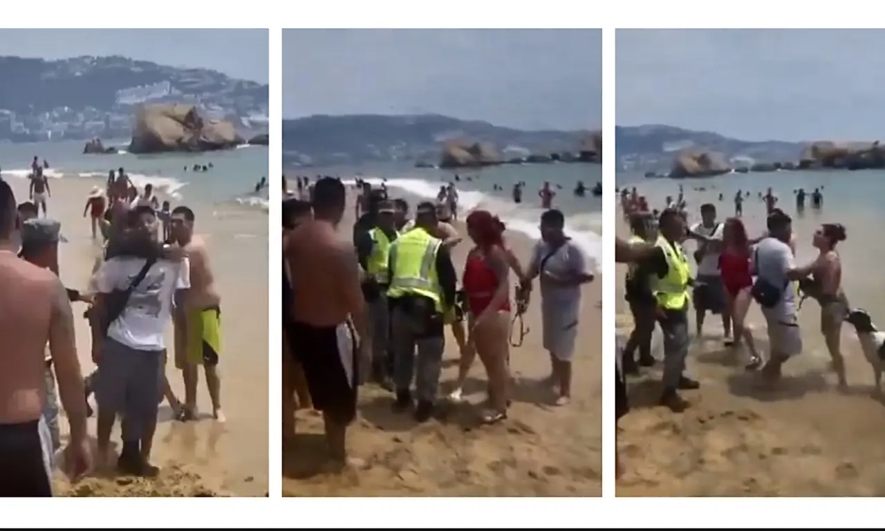  Turistas pelean a golpes en playa de Acapulco durante Semana Santa | VIDEO 