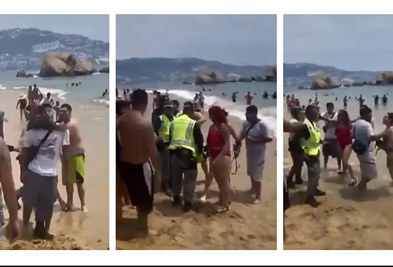Turistas pelean a golpes en playa de Acapulco durante Semana Santa | VIDEO