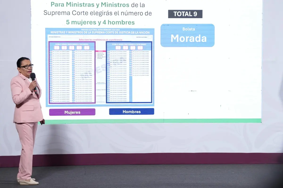 La boleta para la elección judicial. Presidencia.