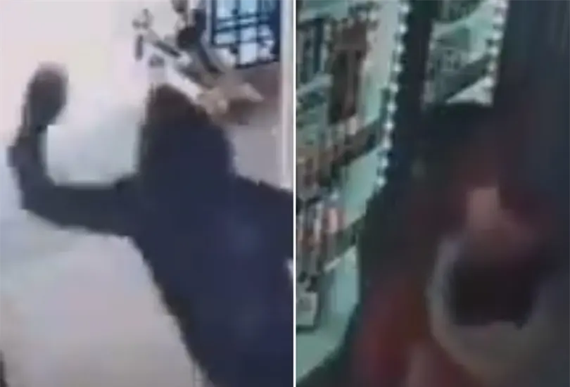 Cuando la mujer le dio la espalda, el sujeto lanz&oacute; la piedra.