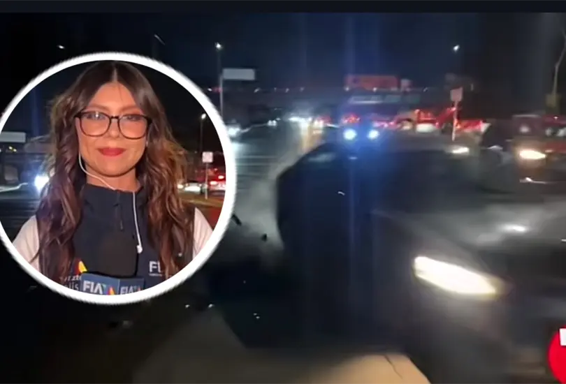 Reportera de TV Azteca casi es atropellada durante una transmisi&oacute;n en vivo | VIDEO