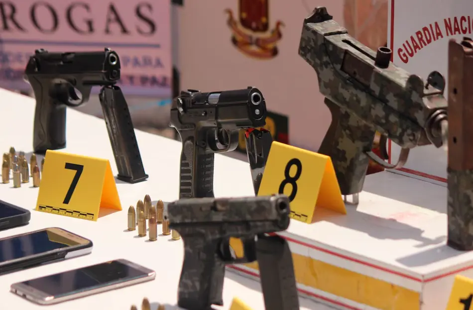 Armas incautadas en un operativo antidrogas. Especial