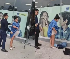 Cachan a mujer robando en Coppel; escondió la ropa en su enorme calzón