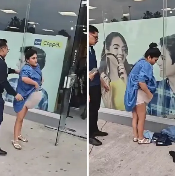 Cachan a mujer robando en Coppel; escondió la ropa en su enorme calzón