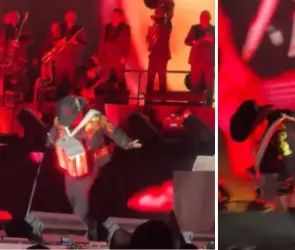Alfredo Olivas sufre fuerte caída en su concierto al tratar de correr como Naruto