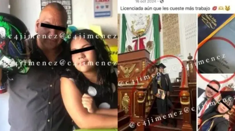 Agresor de la abuelita junto a su padre. Especial / @C4Jiménez