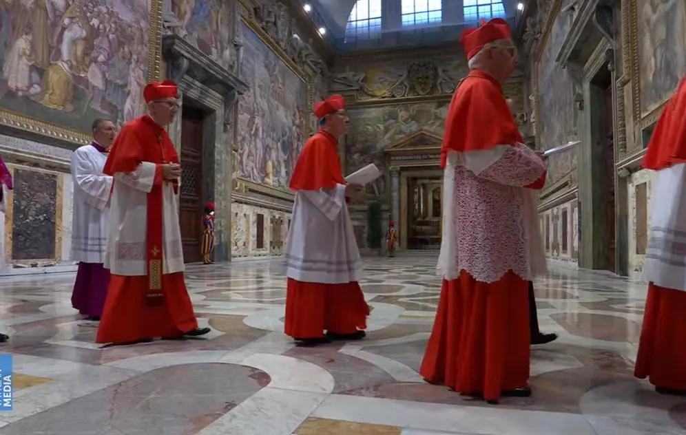 Los cardenales entraron a la Capilla Sixtina. Vatican Media.