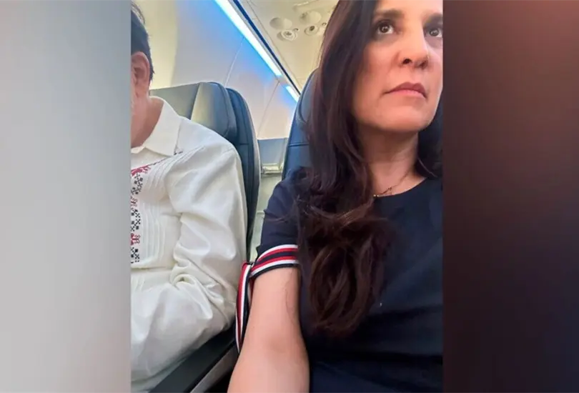 La diputada panista comparti&oacute; en redes el inc&oacute;modo momento que vivi&oacute; al volar junto al senador morenista.
