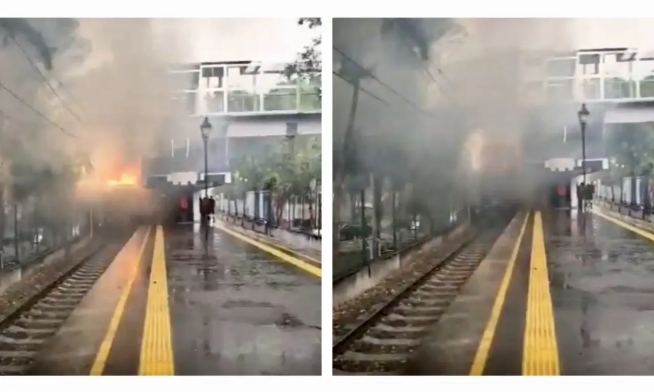  VIDEO | Caos en estación La Noria por incendio en Tren Ligero de CDMX 
