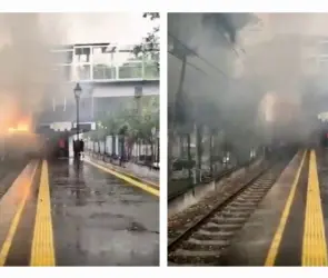 VIDEO | Caos en estación La Noria por incendio en Tren Ligero de CDMX