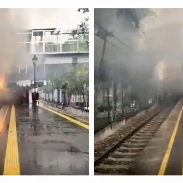 VIDEO | Caos en estación La Noria por incendio en Tren Ligero de CDMX