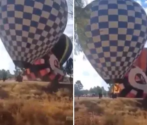 Se fue el señor para arriba: revelan nuevo video del globo aerostático que se incendió en Zacatecas