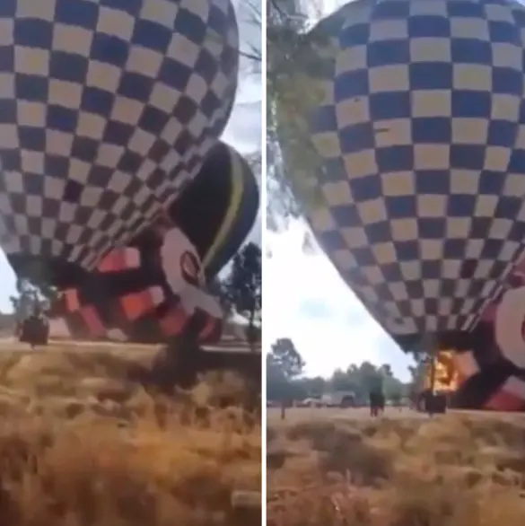 Se fue el señor para arriba: revelan nuevo video del globo aerostático que se incendió en Zacatecas