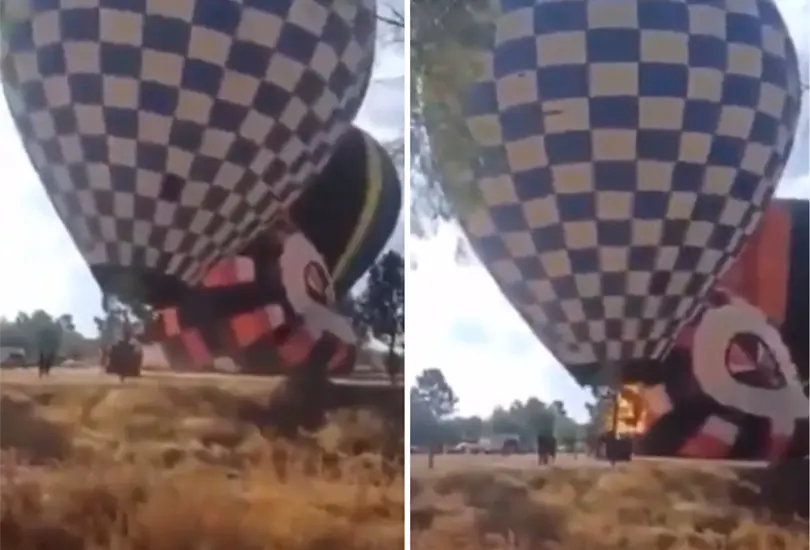 El momento exacto de la tragedia del globo aerost&aacute;tico en Zacatecas.