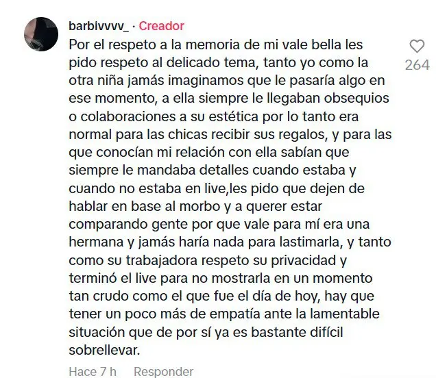 Vivian habló de lo sucedido. Instagram.