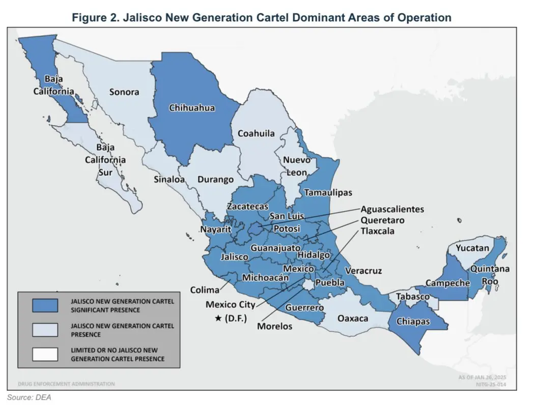 El dominio del CJNG. DEA,