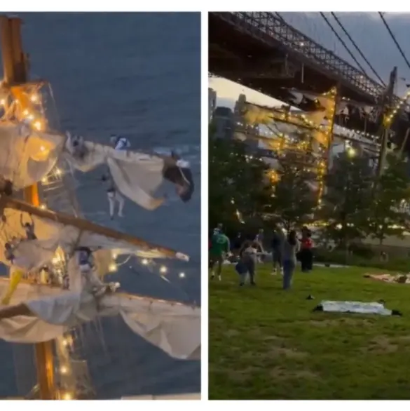 Difunden video de tripulantes heridos tras choque del buque Cuauhtémoc en el puente Brooklyn