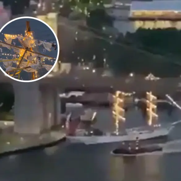¿Qué está haciendo?: Difunden nuevo video del choque del buque Cuauhtémoc contra el puente de Brooklyn