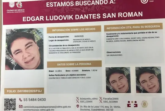 Desaparece joven Edgar Ludovik en Iztapalapa Desaparece joven Edgar Ludovik en Iztapalapa