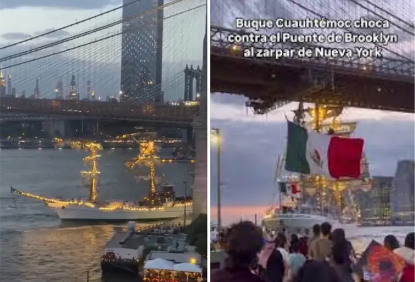 Gente se burl&oacute; del accidente del buque escuela Cuauht&eacute;moc.