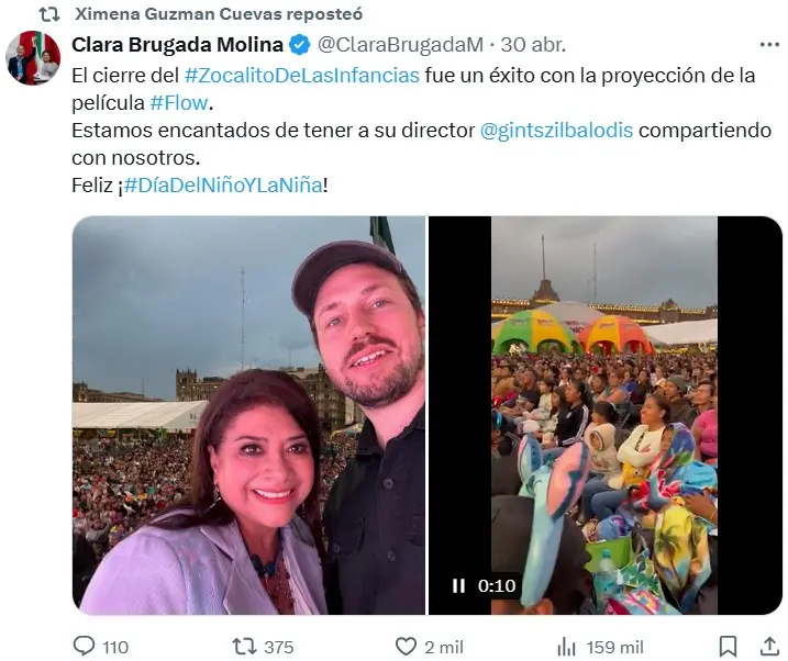 La última publicación de Ximena Guzmán en X. X: @CuevasXimena.