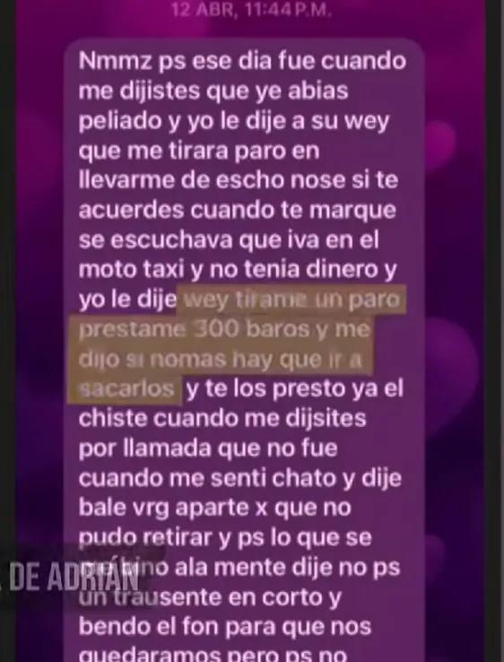 Mensaje de supuesto agresor a madre de Adrián Especial