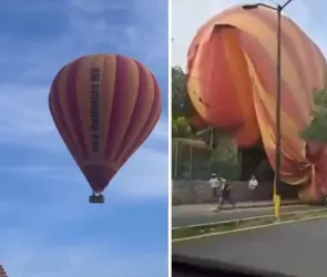 El momento en que se desplomó el globo aerostático en Teotihuacán con 14 personas