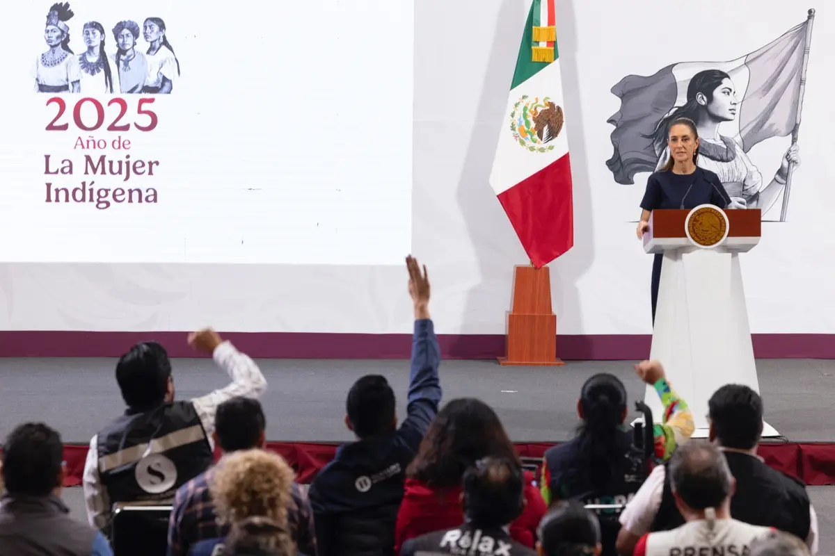 Claudia Sheinbaum en la conferencia mañanera. Presidencia.