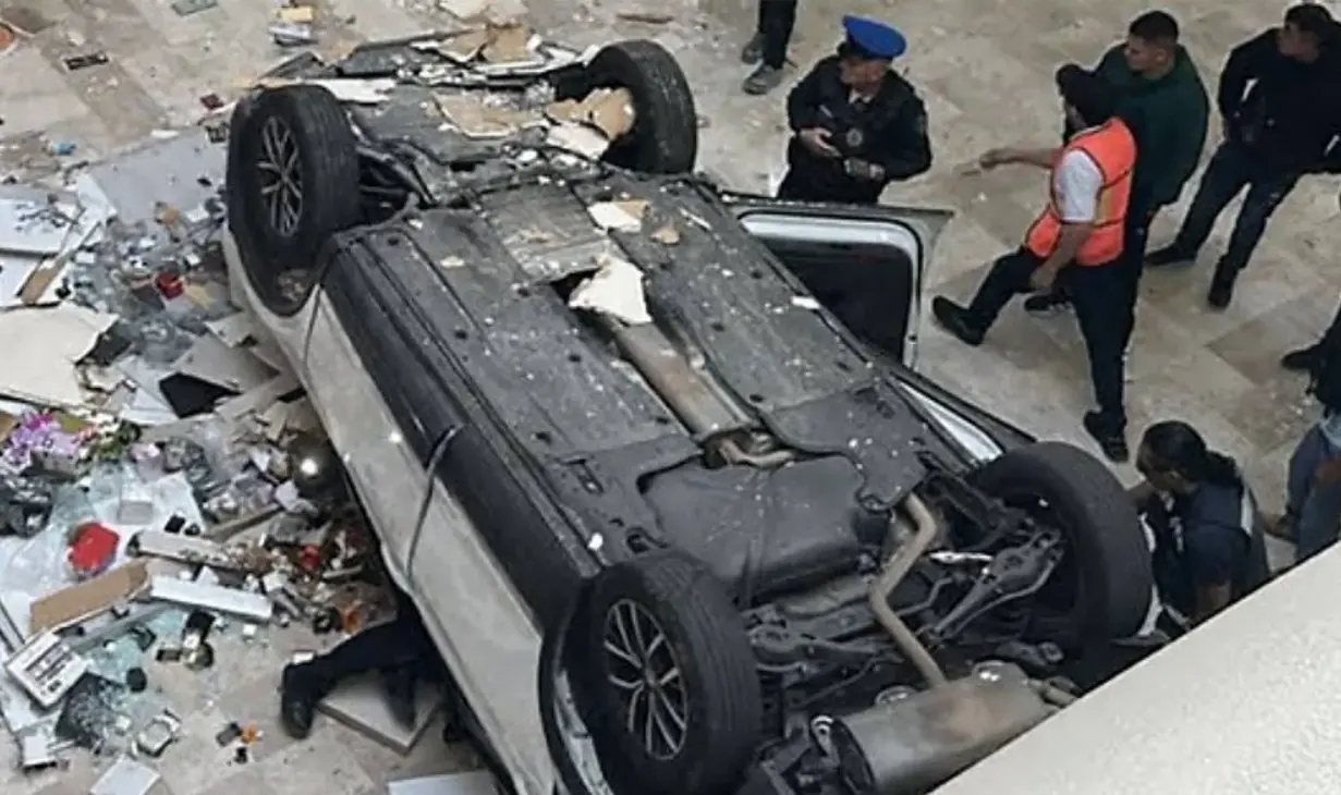  Una mujer de la tercera edad iba manejando el automóvil. 