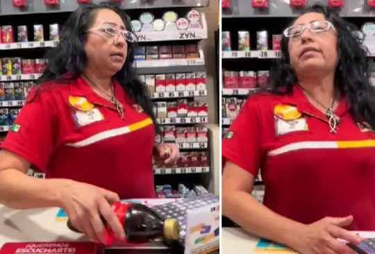 Cajera de Oxxo agrede a cliente Cajera de Oxxo agrede a cliente