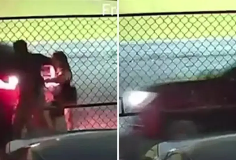 Momento en que Wendy Lizeth fue atropellada por su expareja en Monclova, Coahuila. 