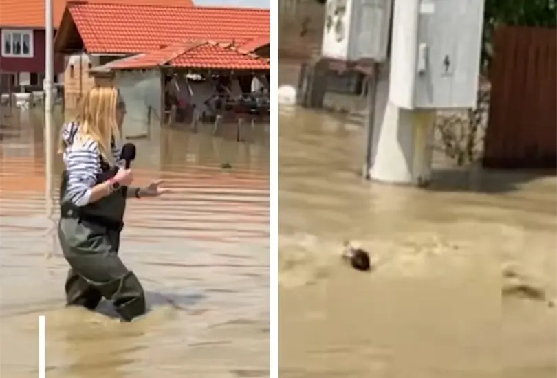 La reportera se sumergi&oacute; entre las aguas negras.