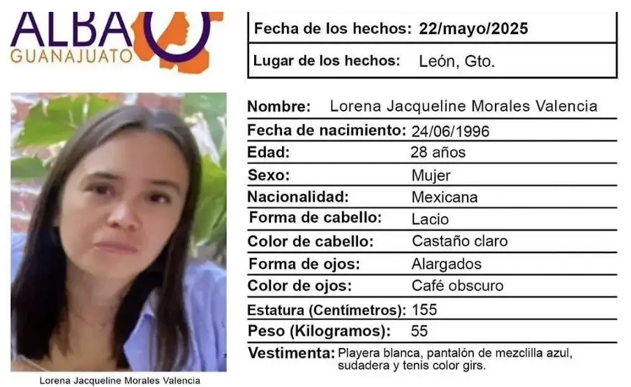Ficha de búsqueda de Lorena Jacqueline. Especial